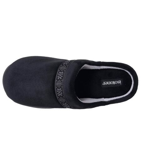 Isotoner Chaussons Mules femme microvelours mousse à mémoire forme talon 3,7 cm