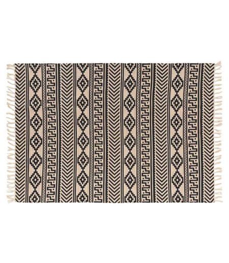 Tapis Déco à Franges Manille 120x170cm Noir