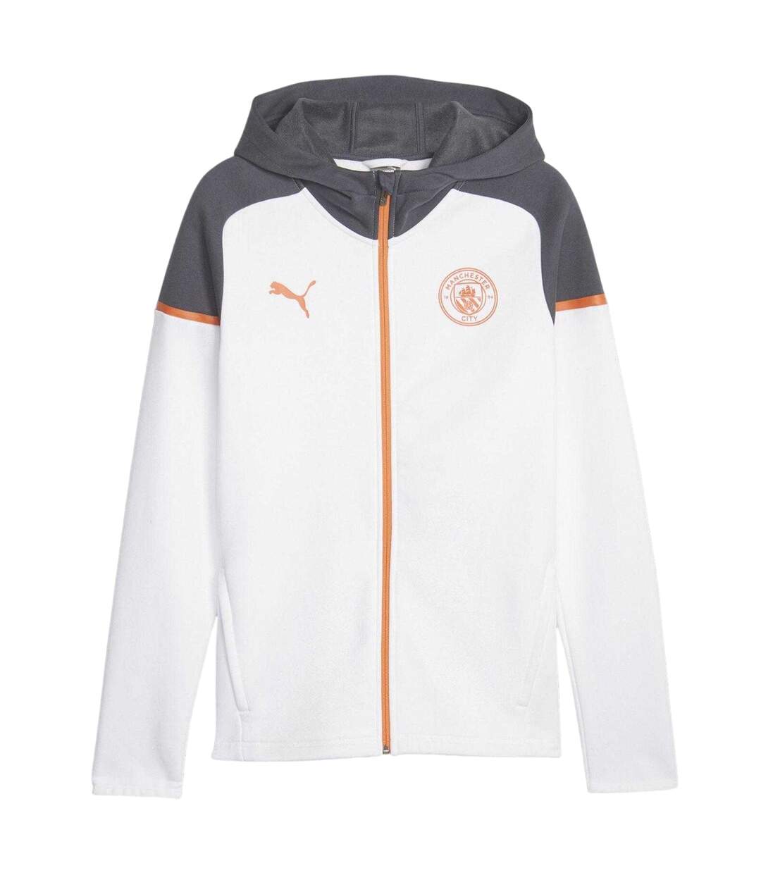 Mens Casuals Manchester City Fc Relaxed Fit Hoodie  White Puma-2