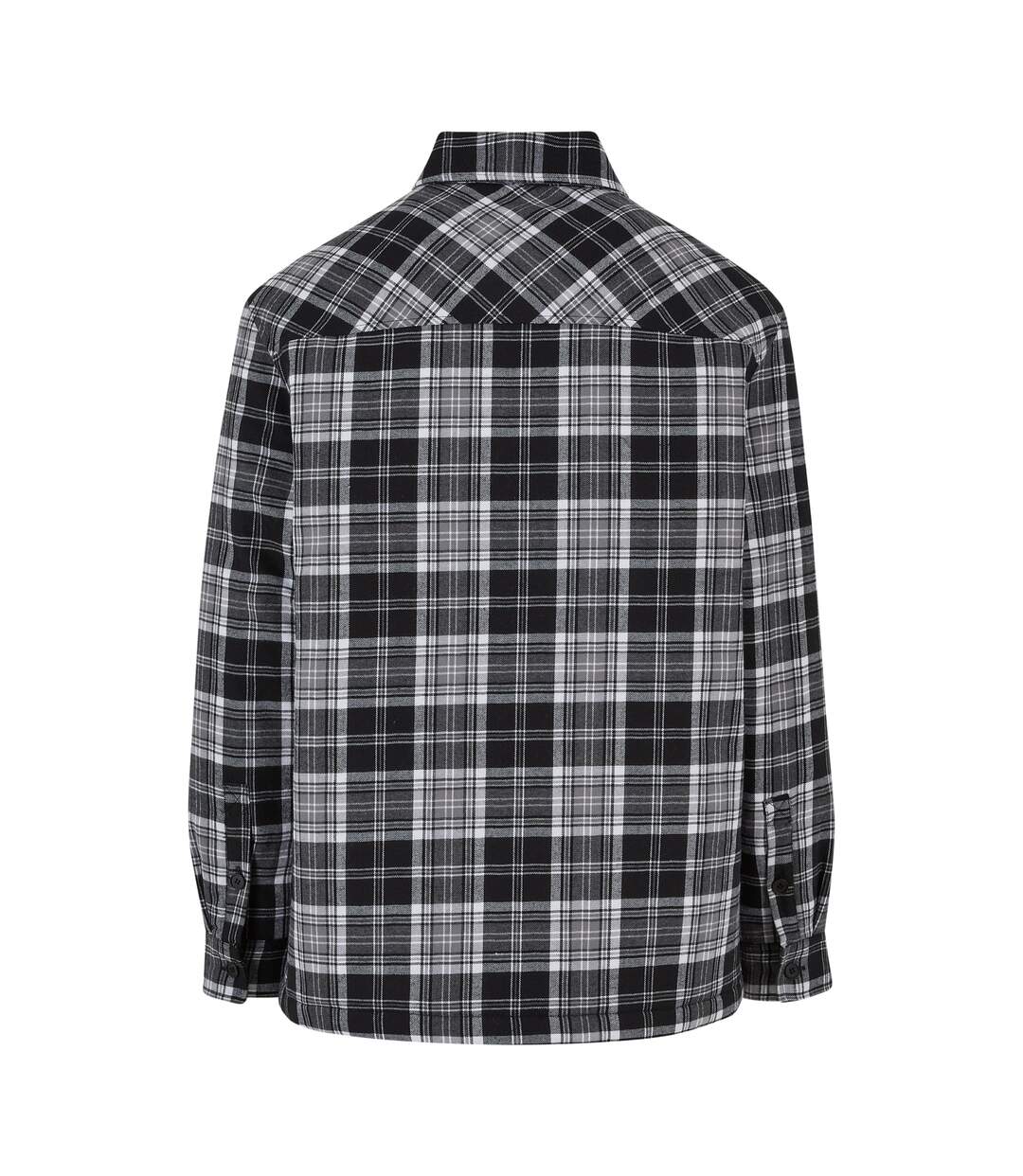 Mens Checked Padded Shirt Jacket Black White Urban Classics-2