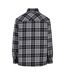 Mens Checked Padded Shirt Jacket Black White Urban Classics-2