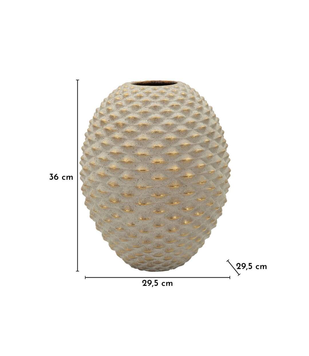 Vase Design en Céramique Pepipas 36cm Gris & Or-4
