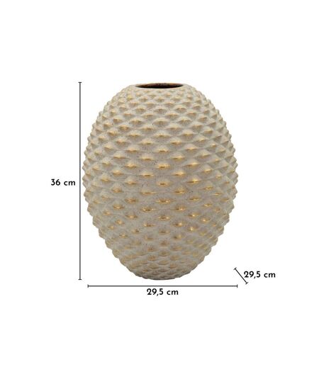 Vase Design en Céramique Pepipas 36cm Gris & Or