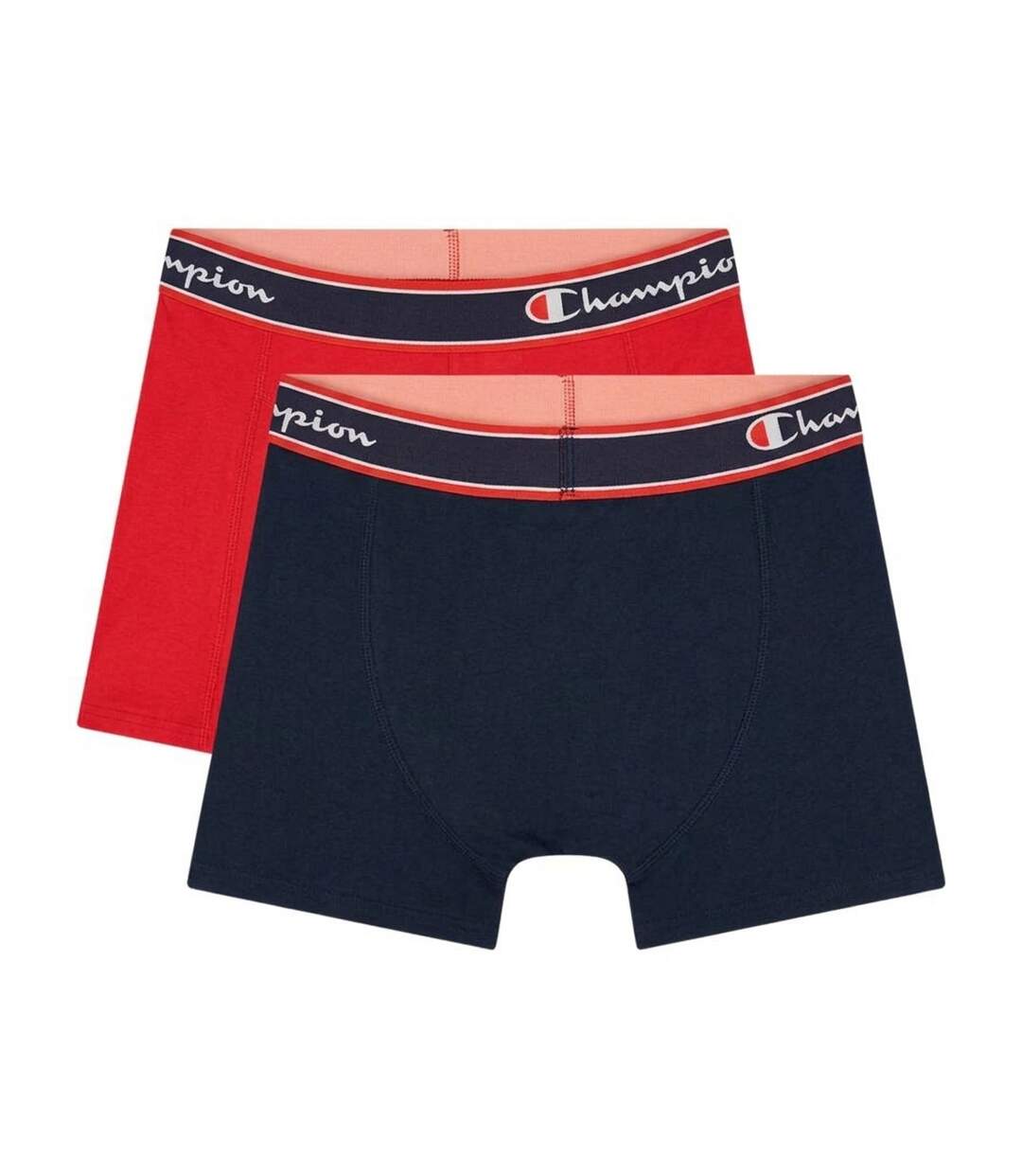 Pack Of 2  Mens Cotton Blend Boxer Shorts  Black Red Champion-2