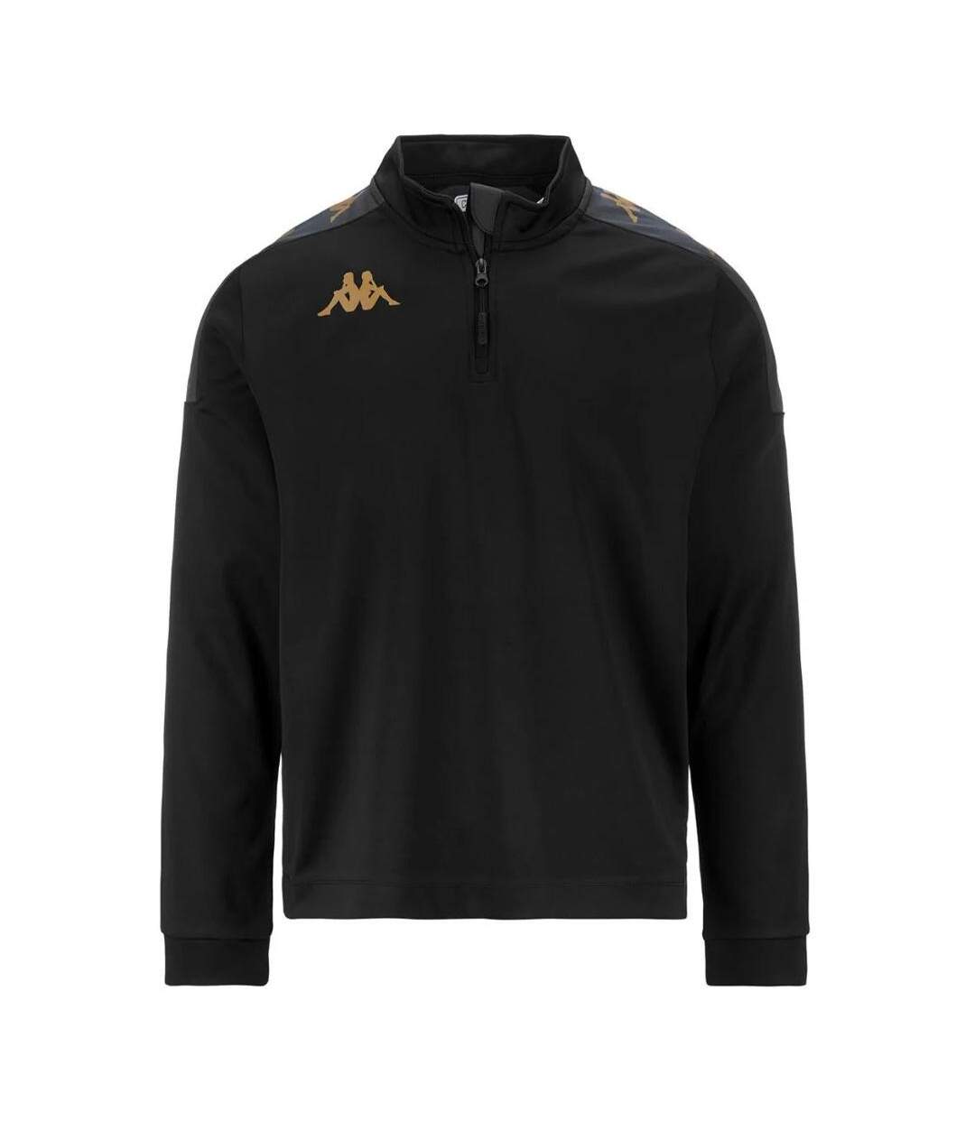 Sweat 1/4 de zip noir homme kappa gassolo-1