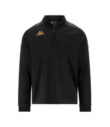 Sweat 1/4 de zip noir homme kappa gassolo