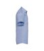 Russell Collection Mens Mini Herringbone Easy-Care Short-Sleeved Formal Shirt (Light Blue)