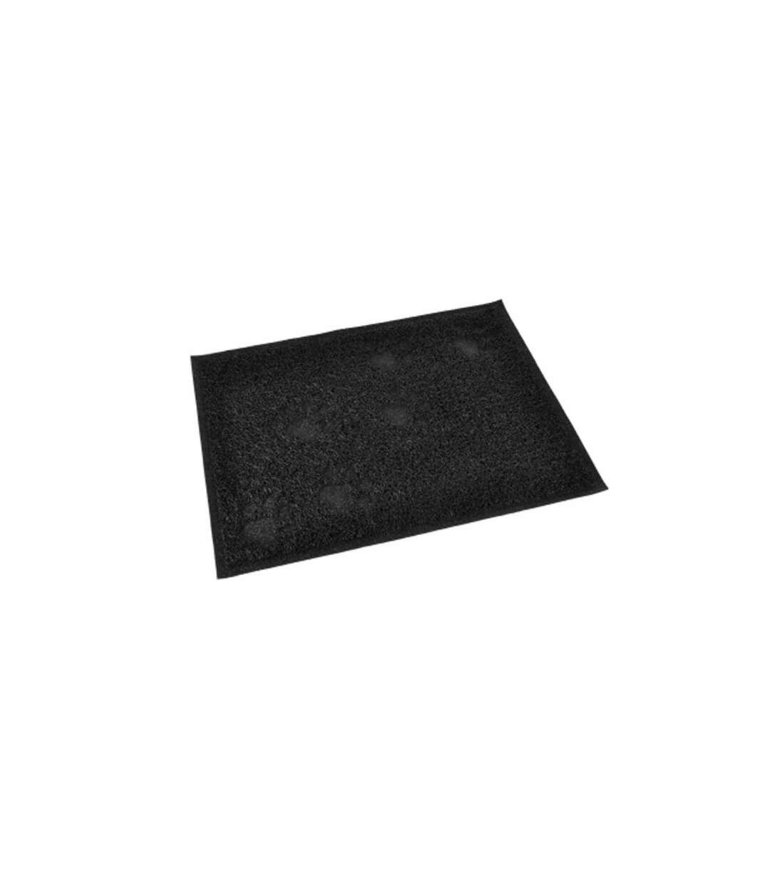 Tapis Repas pour Chien & Chat Déco Pattes 40cm Noir-1