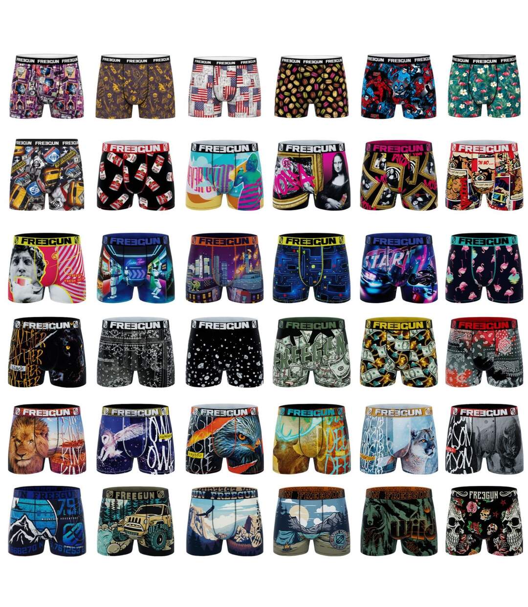 Pack Surprise de 5 Boxers microfibre homme Freegun-1