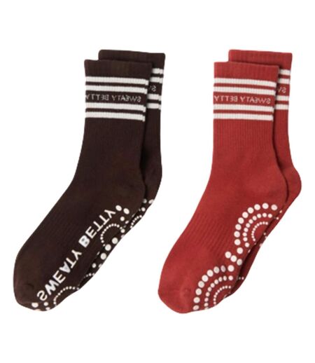 Lot De 2  Chaussettes Gripper Femme Marron Foncé Sweaty Betty