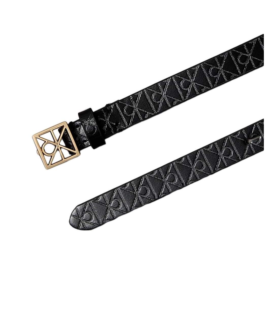Ceinture noire femme calvin klein jeans emblem lv04f7048g-2