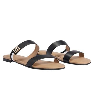 Womens/ladies Millie Leather Straps Sandals Black Boss