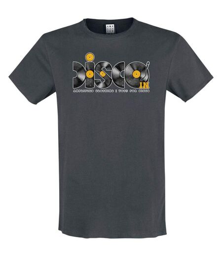 Amplified Mens Discs Disco T-Shirt (Charcoal/Orange)