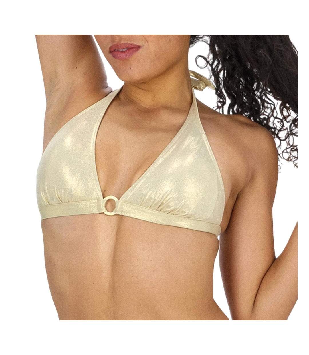 Haut de bikini doré femme garin de sable tresor-1