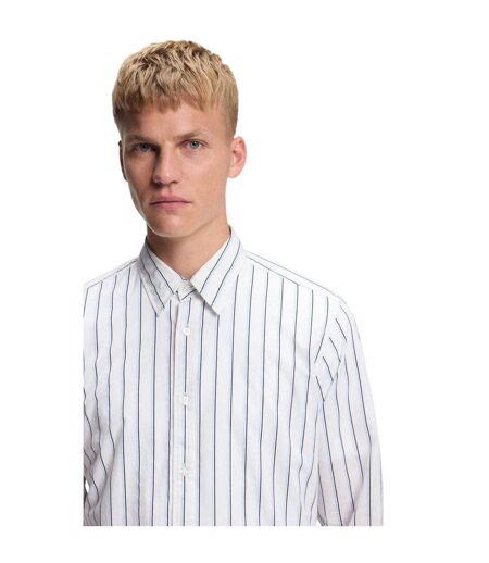 Mens Striped Regular Shirt White Boss