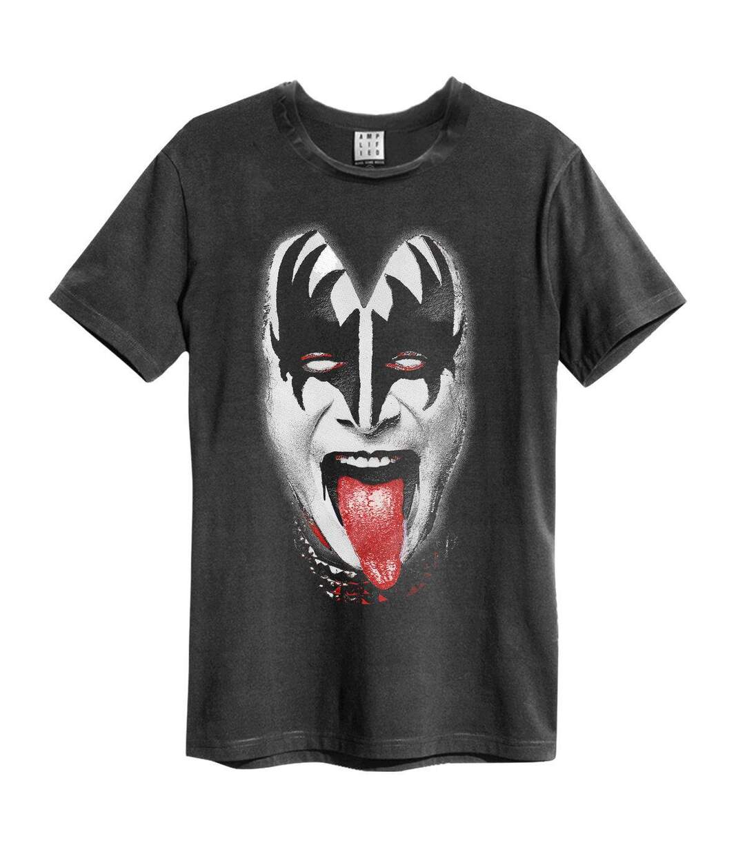 Unisex Adult Demon Face Kiss T-shirt Charcoal Amplified-1