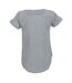 Womens/ladies heather drop tail t-shirt heather grey Skinni Fit