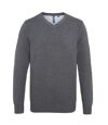 Asquith & Fox Mens Cotton Rich V-Neck Sweater (Charcoal) - UTRW5188