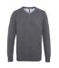 Asquith & Fox Mens Cotton Rich V-Neck Sweater (Charcoal)