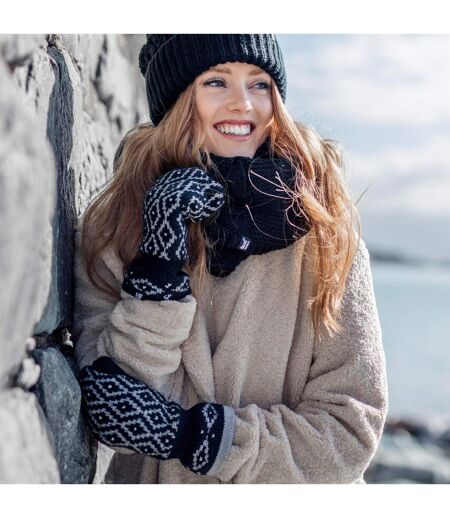 Ladies Knitted Fleece Lined Winter Warm Thermal Mittens