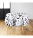 Nappe Ronde Imprimé Kitchen 180cm Blanc & Noir-1