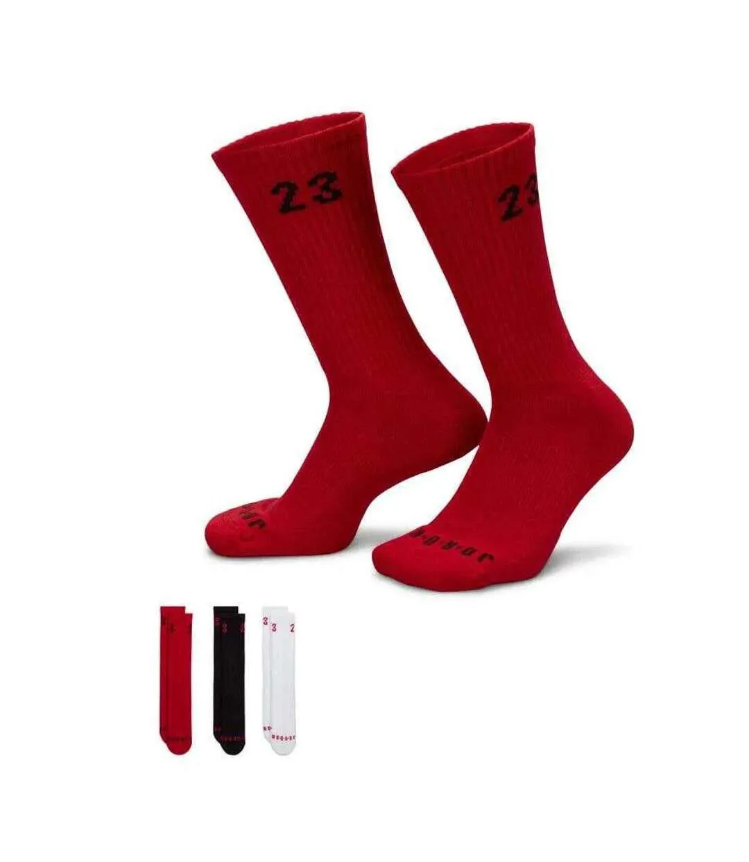 x3 paires de chaussettes rouge/noir/blanc homme nike da5718-2