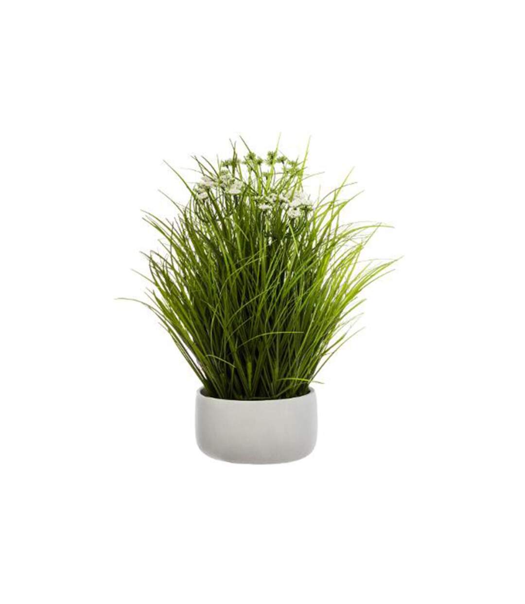 Plante Artificielle en Pot Herbes Folles 40cm Blanc-1