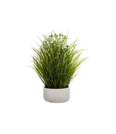 Plante Artificielle en Pot Herbes Folles 40cm Blanc
