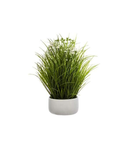 Plante Artificielle en Pot Herbes Folles 40cm Blanc