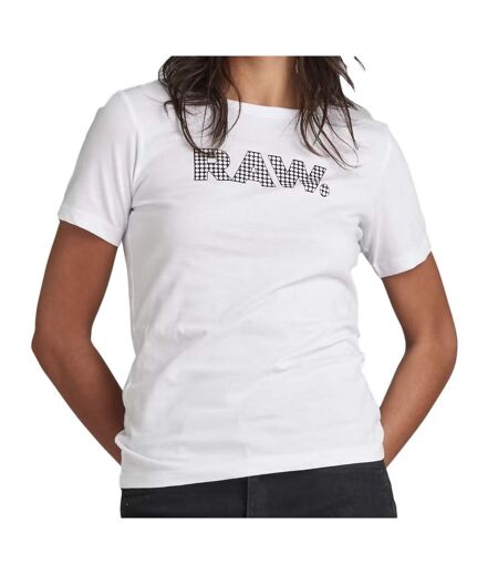 T-shirt blanc femme g-star raw anglaise graphic raw