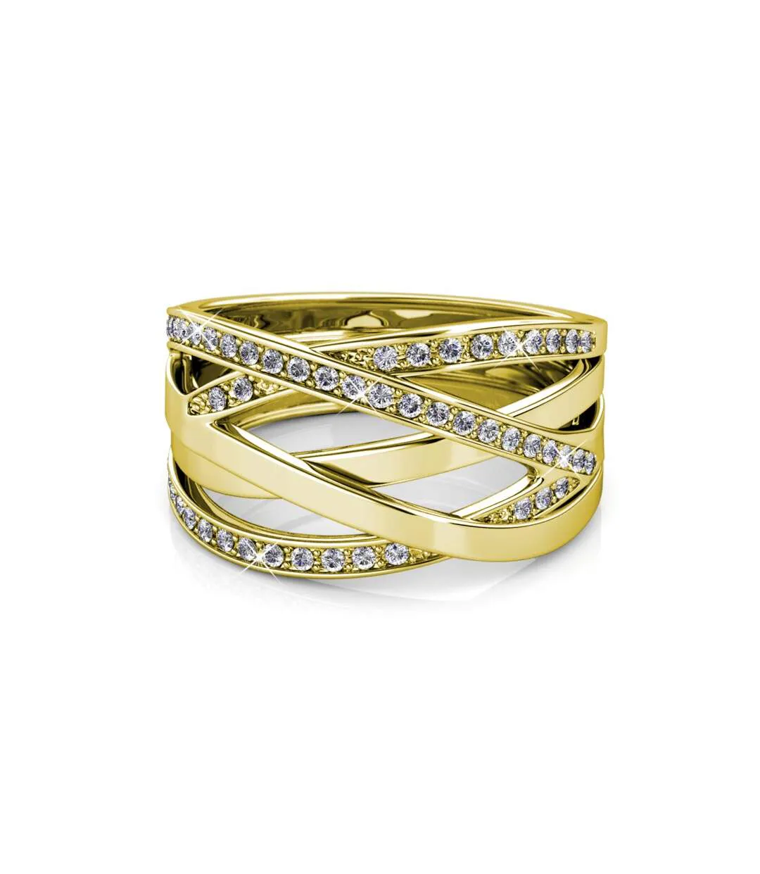 Bague Criss Cross - Cristal d'Autriche-3