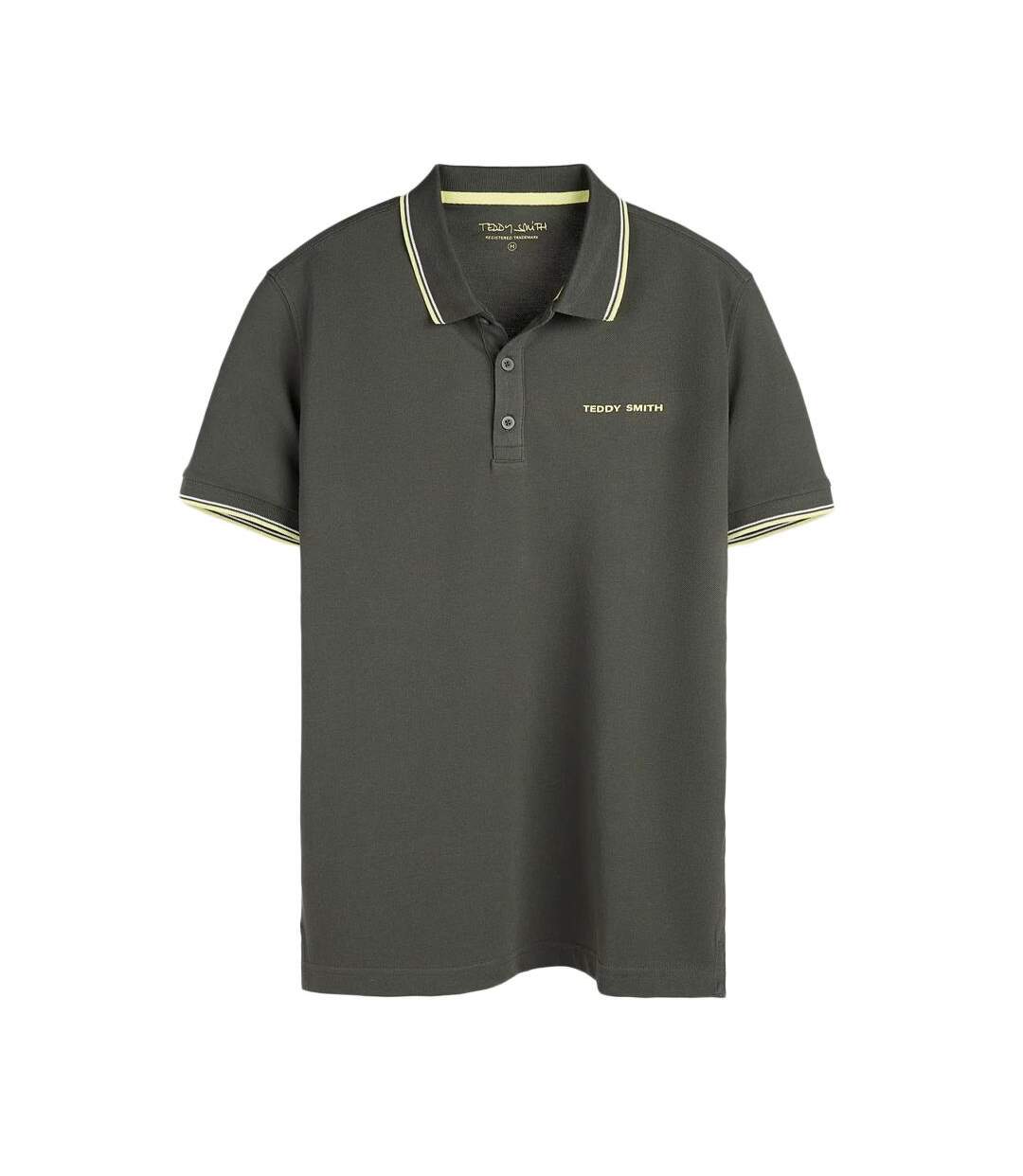 Polo kaki/jaune homme teddy smith pasian 2 - 3xl-1