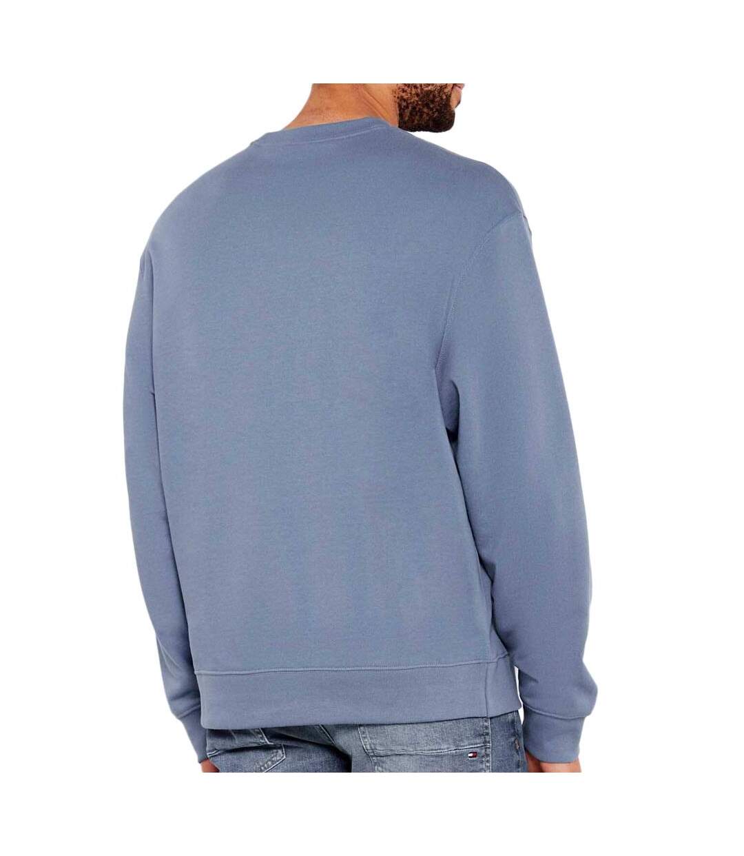 Sweat bleu homme calvin klein jeans badge terry - l-2