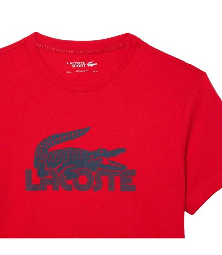 T-shirt Homme Rouge Bleu Lacoste
