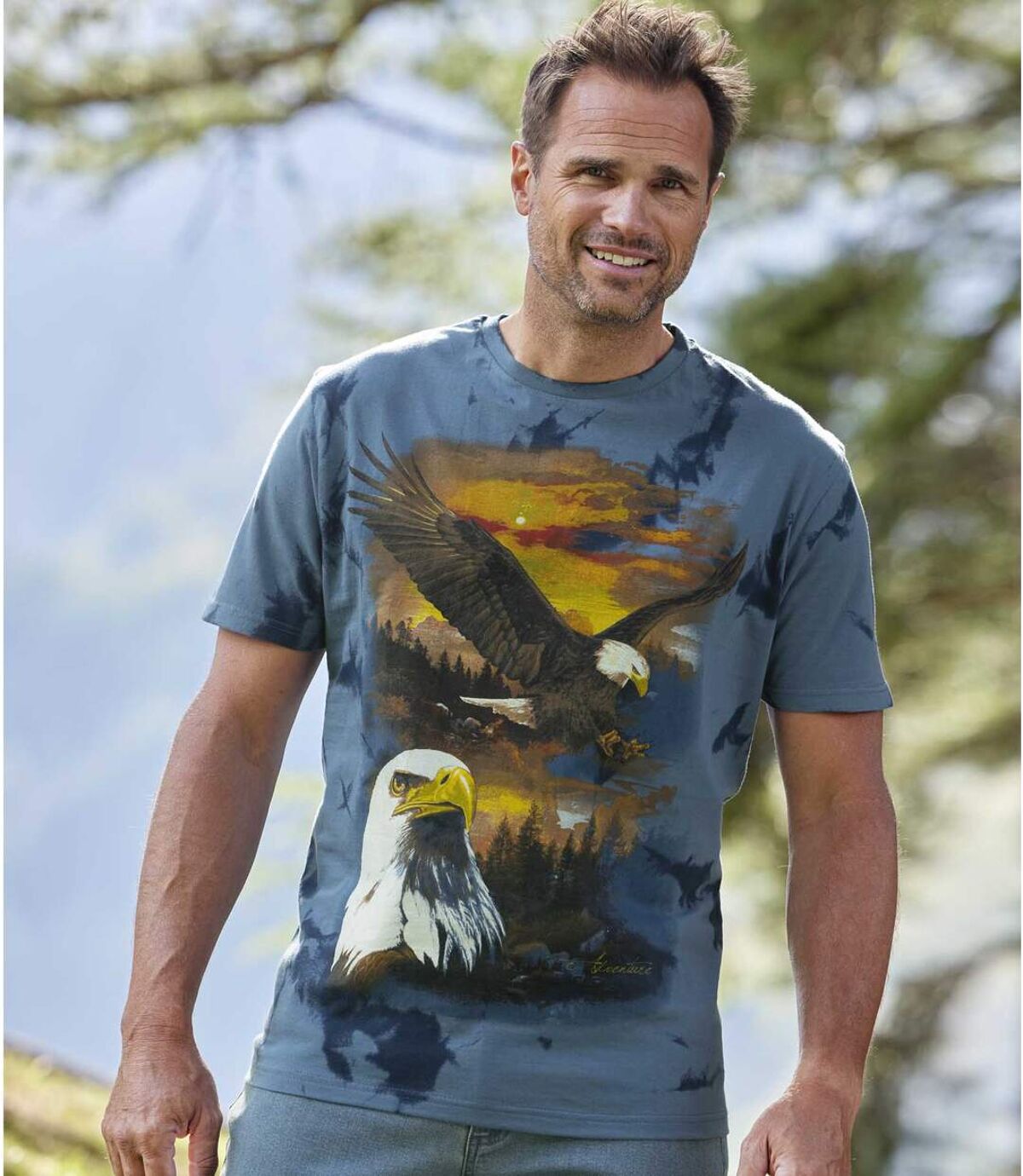 Tie-dye T-shirt Eagle Star   Atlas For Men