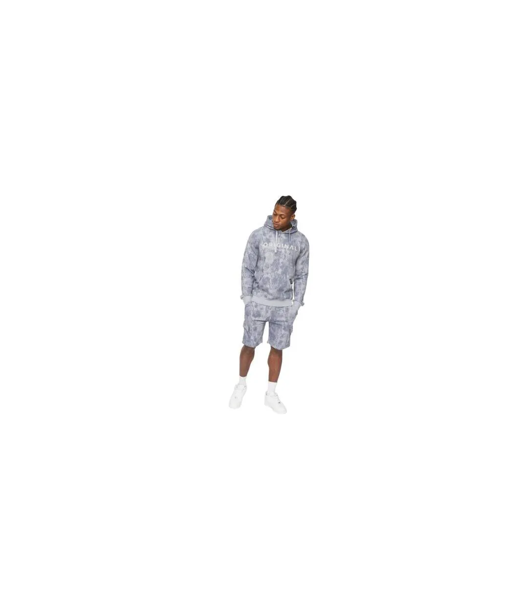 Short À Poches Motif/style Camouflage Bardon Homme Gris Clair Camouflage Crosshatch-1