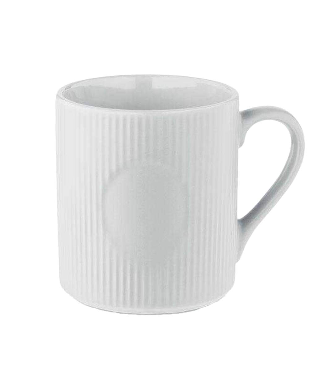 Ribbed ceramic 340ml mug one size white MidOcean-1