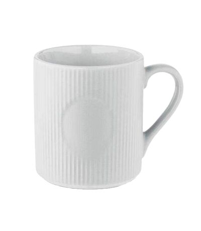 Ribbed ceramic 340ml mug one size white MidOcean