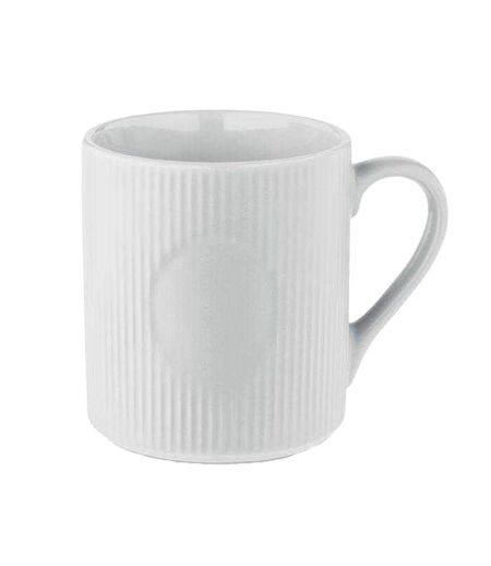 Ribbed ceramic 340ml mug one size white MidOcean