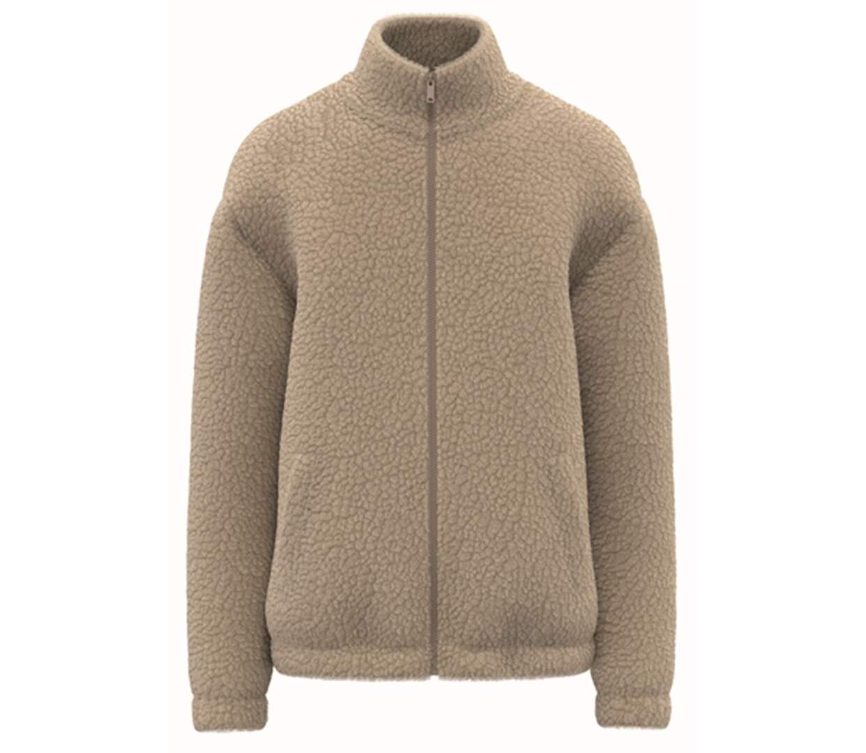 Sweat gilet sherpa - Zip entier - Unisexe - PATS404 - beige sable-1