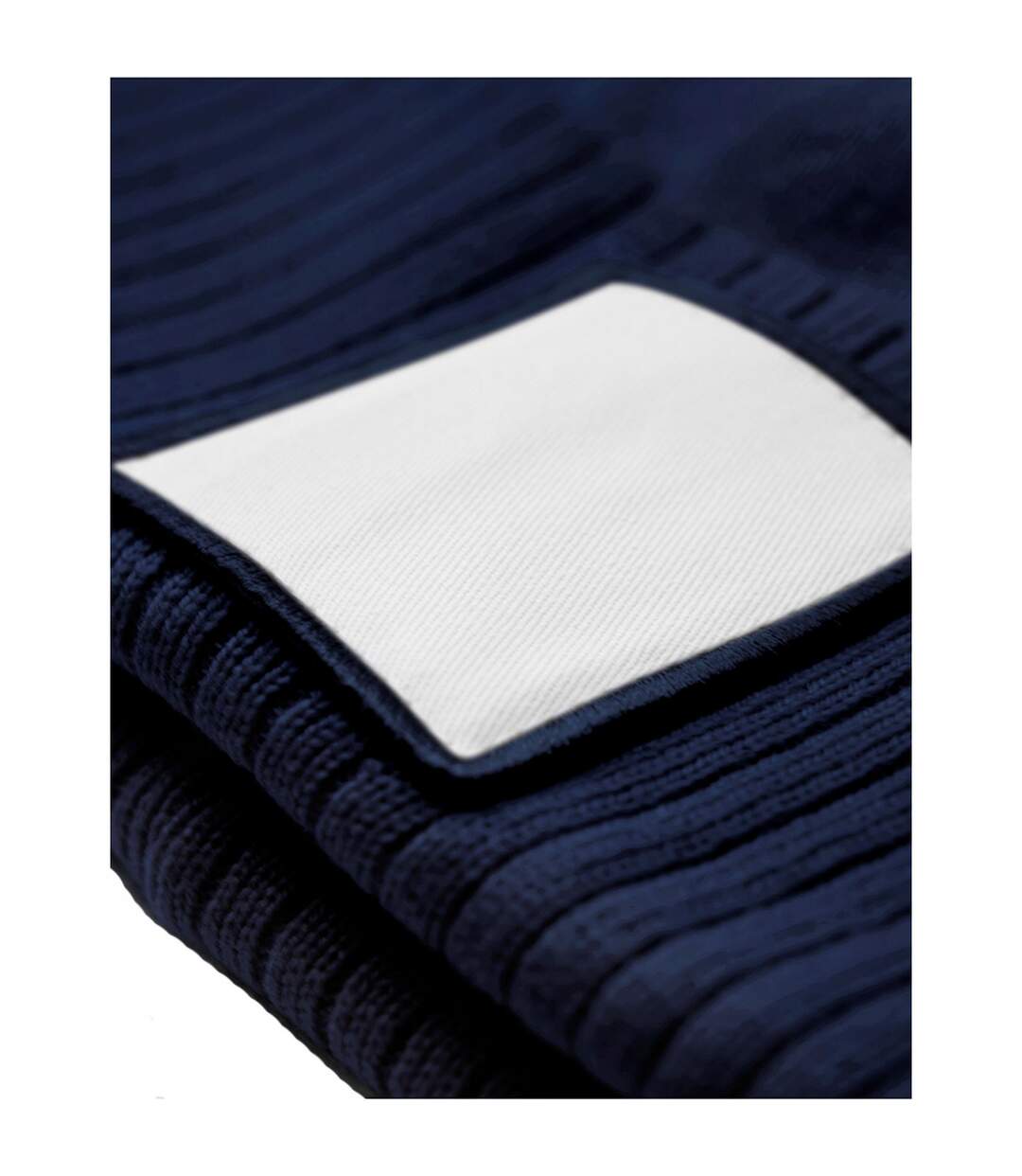 Bonnet Bleu Marine Oxford Blanc Beechfield-2