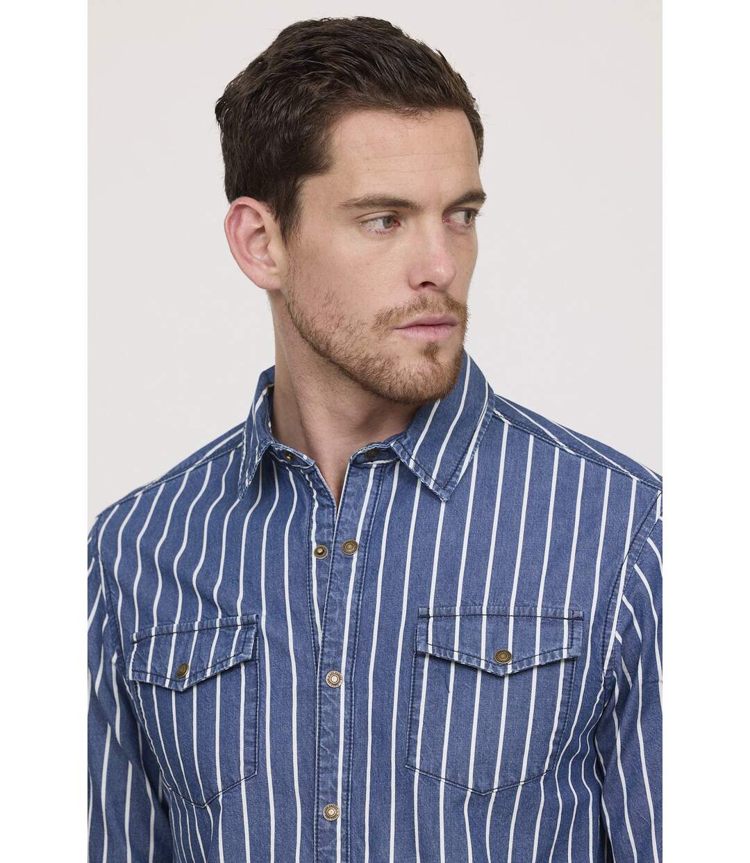 Chemise DARILE Medium blue stripes-4