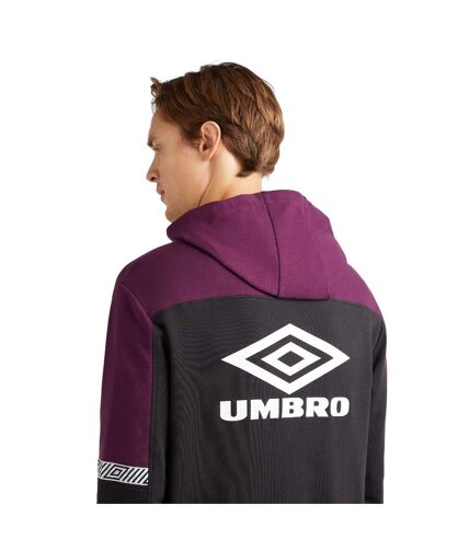 Umbro Mens Sports Style Club Hoodie (Black/Potent Purple) - UTUO1726