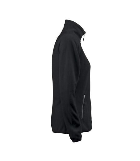 Womens/ladies Twohand Fleece Jacket Black Printer RED