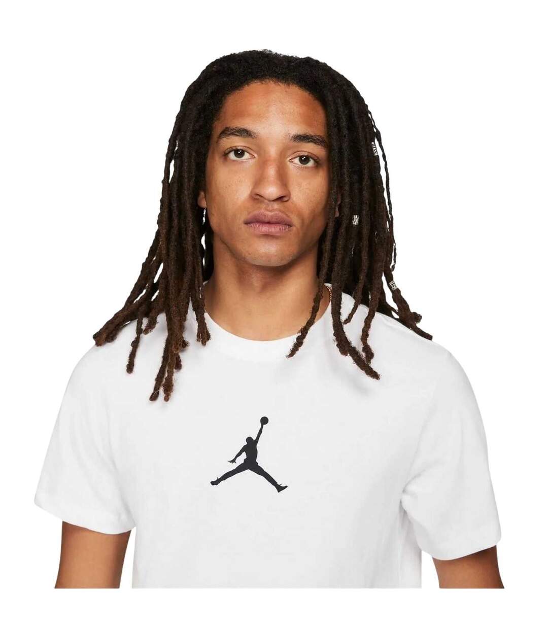 Mens Air Jordan Cotton Short-sleeved T-shirt White Black Nike-4