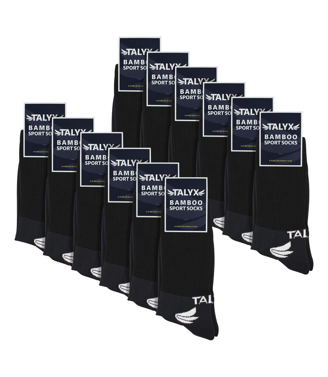12 Pack Mens Bamboo Sports Socks | Reinforced Heel & Toe Breathable Socks-2