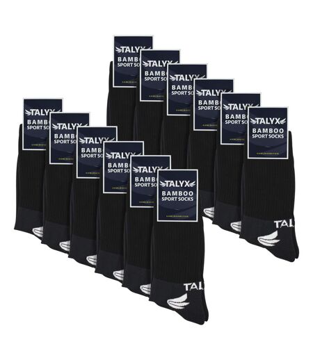 12 Pack Mens Bamboo Sports Socks | Reinforced Heel & Toe Breathable Socks