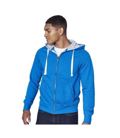 Sweatshirt À Capuche Et Fermeture Zippée Homme Bleu Saphir Awdis