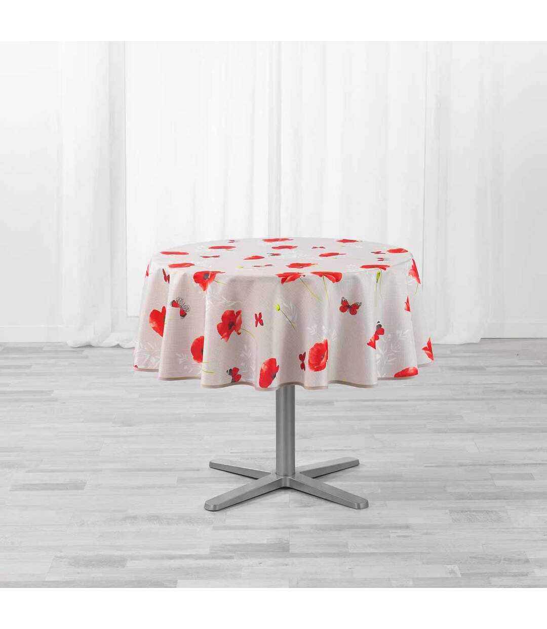 Nappe Antitache Ronde Sweet Poppy 180cm Rouge-1