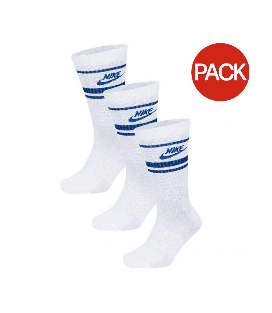 Lot De 3  Chaussettes Nsw Essential Adulte Blanc Bleu Nike-1